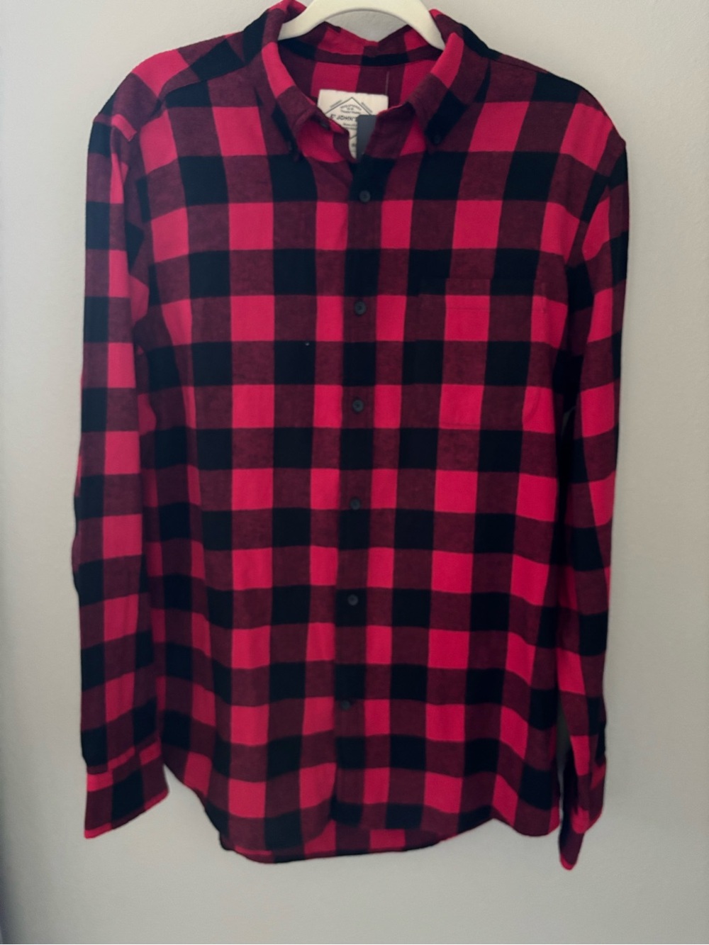 St. John's Bay Red and Black Buffalo Plaid Button-Down Shirt